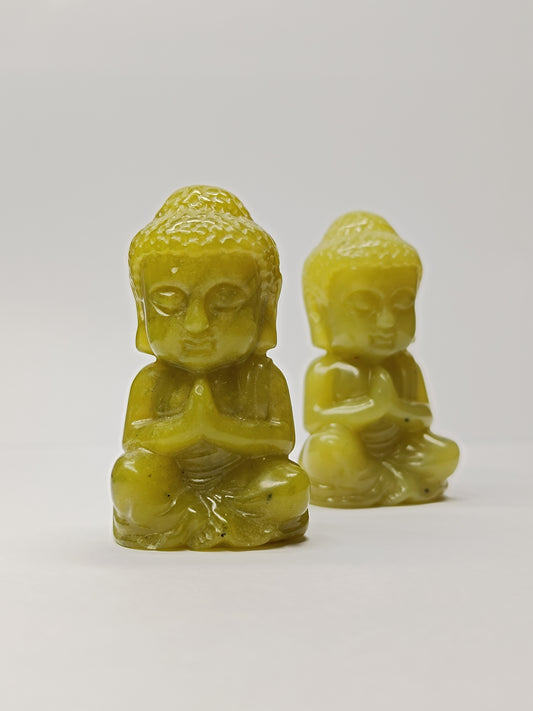 Sitting Buddha Green Opal Palm Guardian