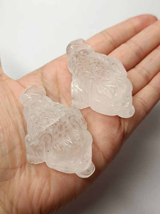 Clear Quartz Money Fortune Frog